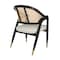 Flash Furniture Naomi Cane Rattan Dining and Accent Chair w/Solid Wood Frme, Gold Tipped Legs and Beige Padded Seat SK-220901-NATBLK-GG - alternate 7